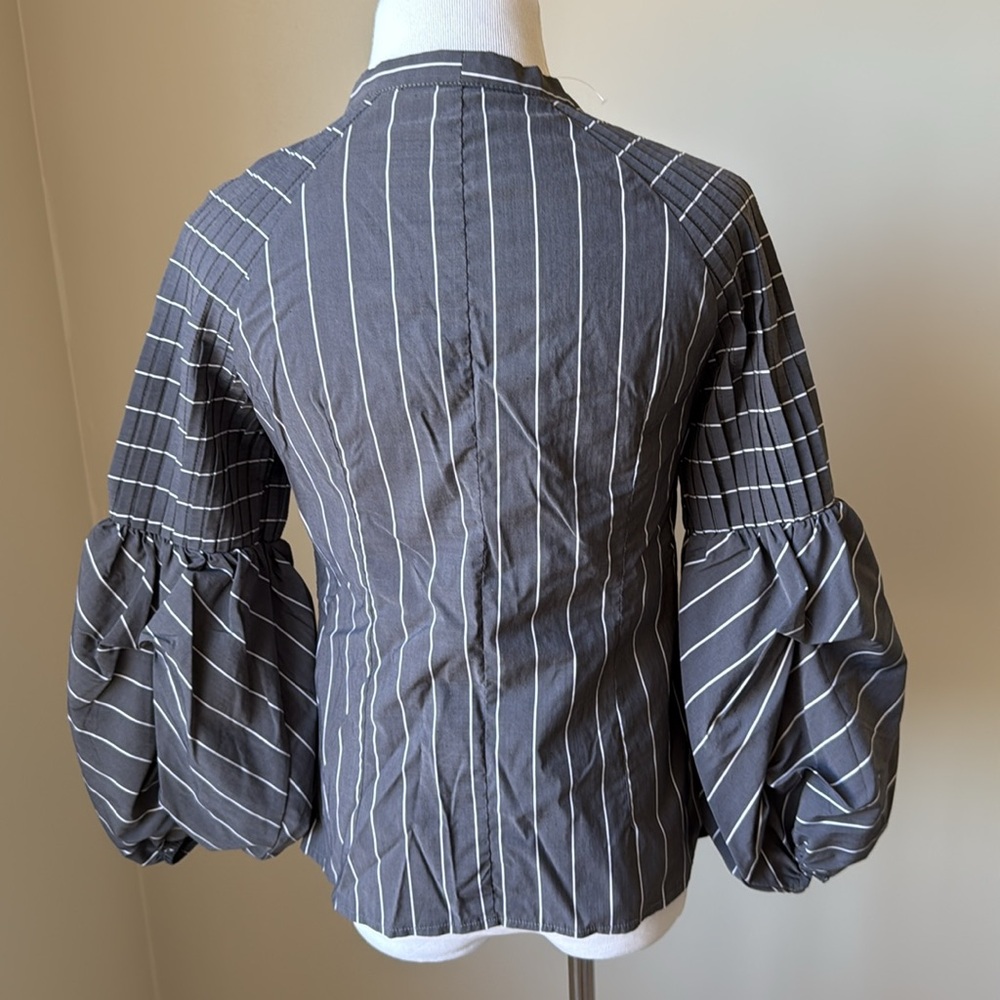 Alpha & Omega Striped Balloon Sleeve Top - Picture 8 of 10